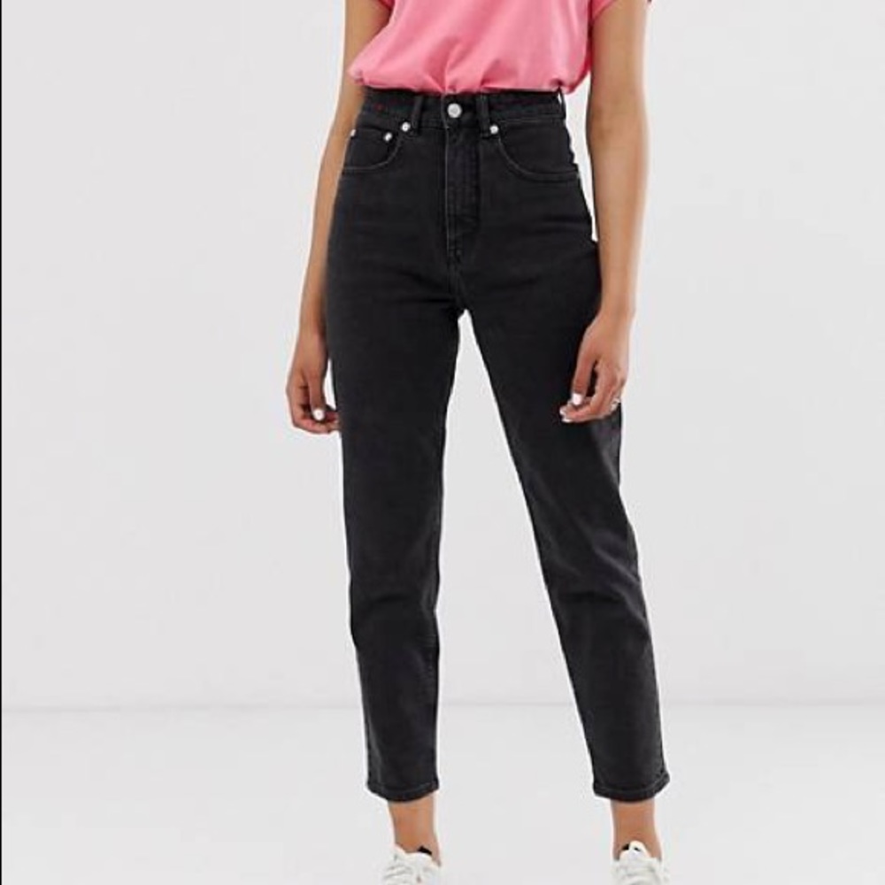 CHEAP MONDAY NEW BLACK DROPPED MID-RISE JEANS